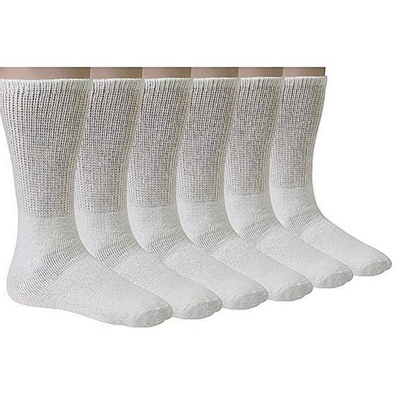 Mens Diabetic Socks Loose Fit Crew Length 6 Pair - Picture 2 of 4
